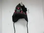 Columbia Youth's Chilliwack Hat Black Snowflake Tracks One Size New