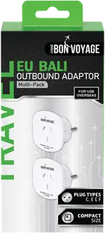 Bon Voyage Travel Adaptor Australia to Europe (2 Pack)