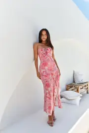 Majorca Strapless Midi Pink