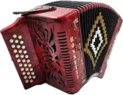 Rossetti 3112 FBbEb FA Sol 31 Button Diatonic Accordion - Red + Case + Straps