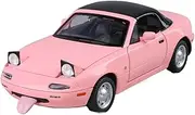 Scale Finished Model Car 1:24 Scale for Mazda MX-5 Sports Car Alloy Diecast Vehicle Pull Back Simulation Model Car Collection Die-cast Vehicle(Pink)
