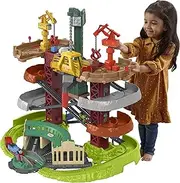 Fisher-Price Thomas and Friends Multi-Level Train Set with Thomas and Percy Trains plus Harold and 3 Cranes, Super Tower​