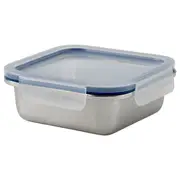 IKEA 365+ food container with lid, square stainless steel/plastic, 600 ml