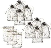 PRETYZOOM 100Pcs Organza Drawstring Bags Decorative Favor Pouches for Weddings Showers Christmas Lightweight Jewelry and present Storage