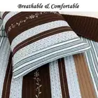 NEW ~ COZY SHABBY CHIC COTTAGE BROWN WHITE BLUE GREEN LEAF ROSE STRIPE QUILT SET