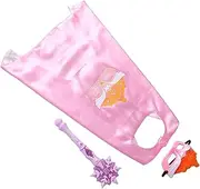 Vaguelly 3pcs Princess Dress Up with Light Up Snowflake Wand Mask Cape for Halloween Birthday Celebrations and Role Play Princess Costume Accessories