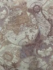 Antique Atlas Designer Printed AIDA Fabric. Canvas for embroidery with an app...