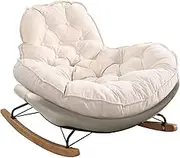 VERYMUSH Upholstered Rocking Chair Glider Rocker High Back Arm Chair Modern Rocking Accent Chairs Comfy Side Chair for Nursery Bedroom Living Room(Mint Green)