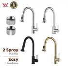 WELS 2-Mode Kitchen Mixer Tap Pull-Out Sink Faucet Chrome/Black/Nickel/Gold