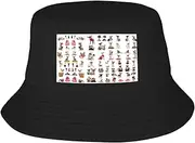 [JBYJBX] Cute Chihuahua Pug Pattern Print Fisherman's Hat Breathable Bucket Hats Fishing Cap Beach Travel Outdoor Activities Black, Black, One Size