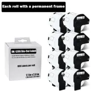 8Roll 2-3/7"x1-1/7" White Paper Address 800 Labels For Brother QL-570VM DK-1209