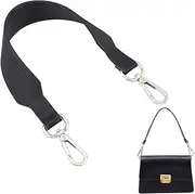 WADORN Genuine Leather Handbag Handle, 41.8cm Short Purse Replacement Wide Clutch Strap for Shoulder Bag, Tote, Laptop, Briefcase - DIY Making Accessories, Black