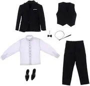 Eigell 1/6 Men Business Suit Shoes Bow for Male Figure