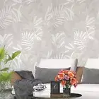 Smokey Taupe Textured herbal floral leaves faux fabric patchwork tiles Wallpaper