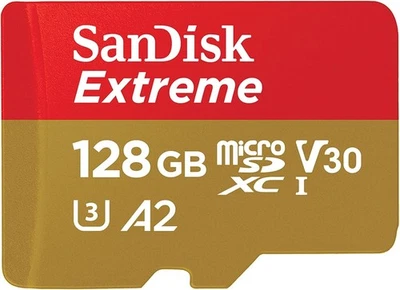 SanDisk 128GB Extreme microSDXC UHS-I Memory Card with Adapter - Up to 190MB/s,
