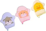 FOYTOKI 3pcs Cartoon Bath Gloves Soft Sponge for Gentle Body Scrub Pink Comfortable for Boy Girl Easy to Store and Clean Bath Essentials