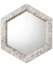 Jamie Young Academy Mother-of-Pearl Hexagon Wall Mirror