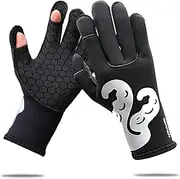 nitescuba AQUANIC Neoprene Gloves Leaky Finger Desing Warm Wetsuit Winter Gloves for Scuba Diving Snorkeling Paddling Surfing Kayaking Canoeing Spearfishing Skiing and Other Water Sports