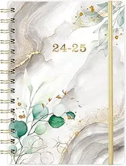 Attitill 2024 Planner - Planner 2024, January 2024 - December 2024, Weekly Monthly Planner 2024, 6.3" x 8.4", 2024 Monthly Planner Spiral Bound with Inner Pocker, 12 Months Tabs, Gold