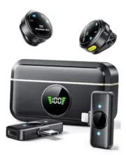 Wireless Lavalier Microphone for iPhone/Android, Lapel Mics with Lightning/USB