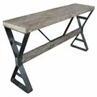 ARKIA CONSOLE TABLE/HALL TABLE LIME WASHED NATURAL MANGO WOOD /METAL BASE