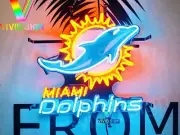 Miami Dolphins Football Bar 20"x16" Neon Light Sign Lamp With HD Vivid Printing
