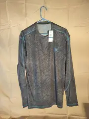 NWT Tapout Compression Dri-Fit Shirt Mens XL Grey Blue Stretch Workout