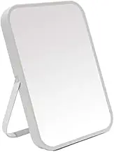 YEAKE Table Desk Vanity Makeup Mirror,8-Inch Portable Folding Mirror with Metal Stand 90°Adjustable Rotation Tavel Make Up Mirror Hanging Bathroom for Shower Shaving(Gray)
