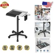 Sleek Silver Rolling Salon Tray - Multi-Purpose Trolley for Beauty and Health