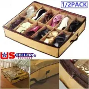 12/24 Pairs Shoes Storage Organizer Holder Container Under Bed Closet Box Bag