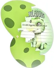 Dino Invitation Cards for Children's Birthday, 12 Invitation Cards + Set of 12 with Envelopes & Stickers, Dinosaur Invitation Cards Children's Birthday Girls Boys Invitations for Birthday Party