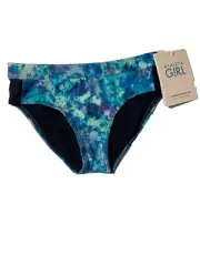 NWT*Athleta Girl Daybreak Bikini Swim Bottom*S (7)*Aqua, Teal, Navy, Purple