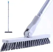 YONILL Grout Brush with Long Handle - Heavy Duty Grout Cleaner Brushes for Tile Floors, Swivel Stiff Bristles Floor Scrubber Cleaning Tool, Floor Scrub Brush for Shower, Kitchen, Baseboards and Corner