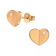 Rose Gold Heart Earrings