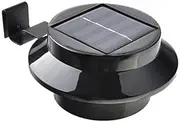 Solar Powered 3 LED Fence Gutter Light Outdoor Garden Yard Wall Pathway Lamp (Black-4 Pack)