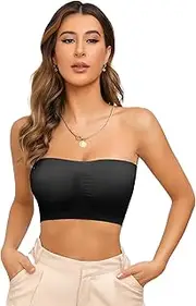 [IXF] Tube Tops Bra Strapless Bras for Women Wireless Bandeau Bra Invisible Bralette Padded Seamless Bra