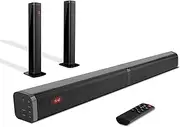 TV Sound Bar Sound Bar for Speaker Smart TV Sound bars 80W Split Soundbars, Surround Sound Powerful Bass, Home Theater Speakers with HDMI-ARC/Optical/AUX Connection 2-in-1 Detachable Soundbar for TV