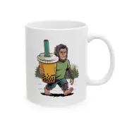SASQUATCH Foot Big BOBA Tea Humor Funny Comical Gag Gift Mug Ceramic Mug 11oz