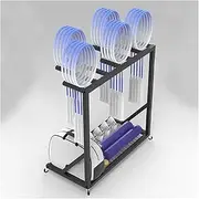 Tennis Racket Storage Rack,Racket Storage Rack, Mobile Display Rack，Sports Racquet Storage Organizer Rack for Tennis Racket/Badminton Racquets, Rolling Heavy Duty Tennis Balls Holder On Whee