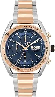 [Hugo Boss] Center Court Stainless Steel Carnation Gold Steel Blue Dial Men's Watch