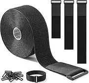 Trilancer 5cm x 5m Heavy Duty Hook and Loop Straps with 15 Buckles – Adjustable, Cut-to-Length, Reusable Cinch Straps for Securing Cables, Hoses, Pipes, and More