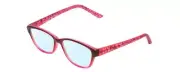 SOHO 1013 Cateye Blue Light Filter Eyeglasses Wine Purple Rose/Zebra Print 52 mm