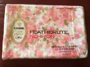 Vtg Pink Floral Cannon Royal Family Twin Flat Sheet Versailles Featherlite NOS
