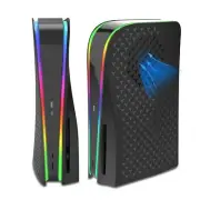 PS5 Faceplate with RGB Light bar,Dust Filter for Cooling Vents LED Strip Ligh