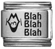 Clearly Charming Blah Blah Blah Laser Italian Charm