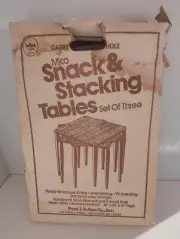 3 Mid Century Modern Stacking Nesting Tables Faux Marble New In Original Box