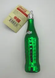 Old World Christmas Sprite Bottle Glass Ornament Christmas 4 Inch Coca Cola Co.