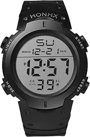 Black Digital Referee Waterproof Stopwatch,Referee Match Official Game Timer for Coaches, Big Face Military Wrist Watch with LED Backlight for Running Training