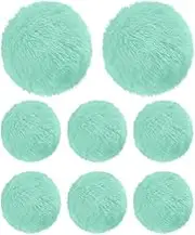 uxcell 8-Pack Faux Fur Pom Poms, 1.2 Inch/ 2.8 cm Soft Fluffy Pompoms Balls Faux Rabbit Fur with Elastic Loop for Hats/Bags/Keychains/Knitting Accessories/DIY Crafts [Light Green]