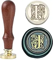 Wax Seal Stamp Initial - Alphabet Sealing Wax Stamp, Vintage Letter J Stamp Kit, 0.98 Inch/25mm Brass Seal for Envelopes,Invitations and Wedding